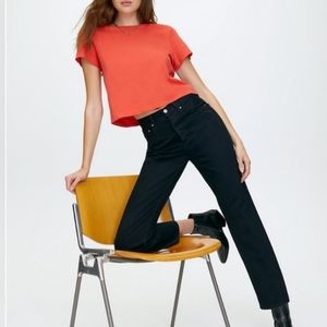 Aritzia Denim Forum The Joni High Rise Loose Black Jean